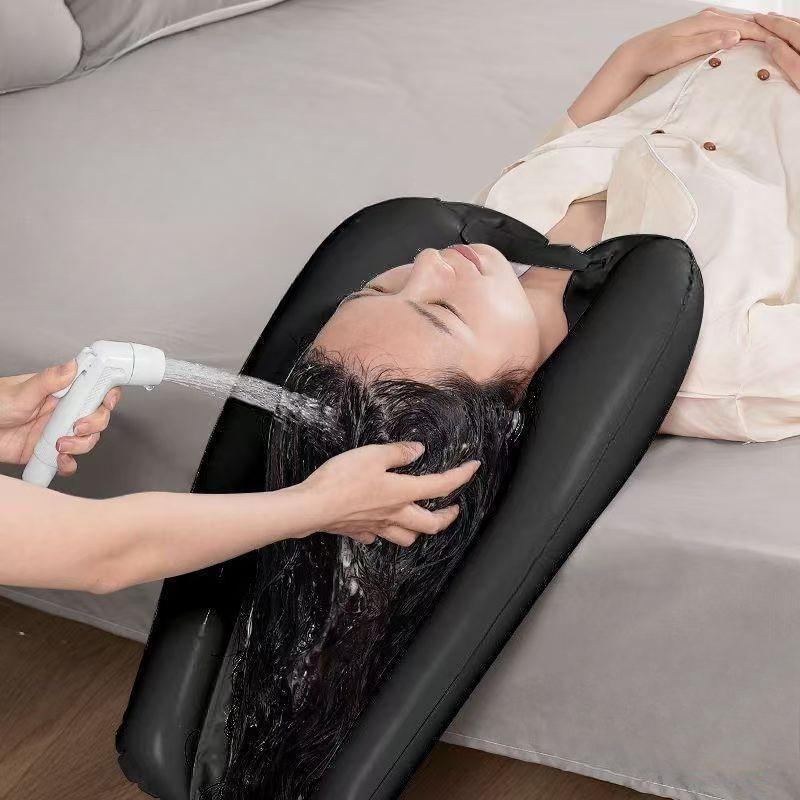 Inflatable shampoo pillow pregnant women and elderly people portable slot can be folded to store shampoo pads Bathroom Products