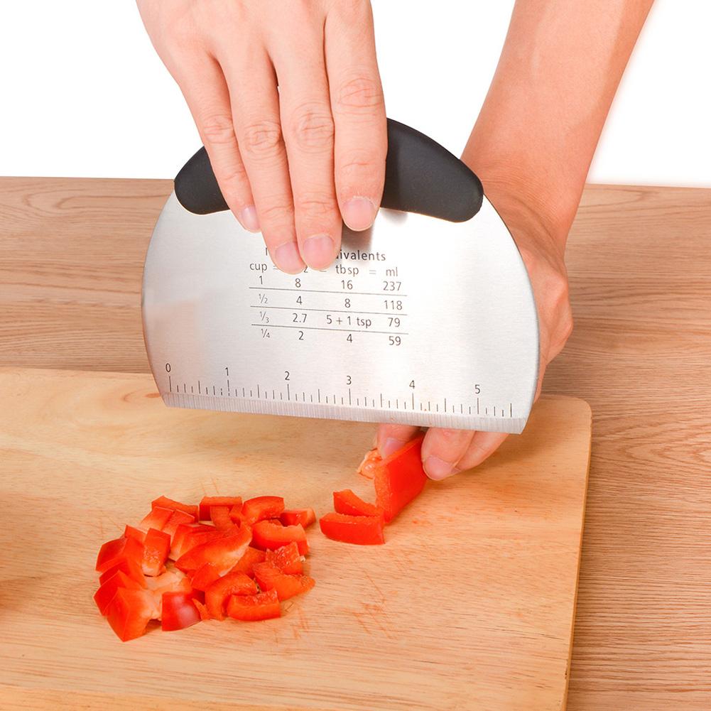 Stainless Steel Pastry Scraper Chopper Flour Pastry Cutter Pastry Scale Measurement Baking Tool Kitchen Bakeware