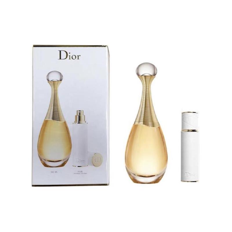 DIOR True Me Classic Edition Fragrance Portable Perfume Set EDP Floral Fragrance Peach Jasmine Tuberose Vanilla 100ml+10ml золотой