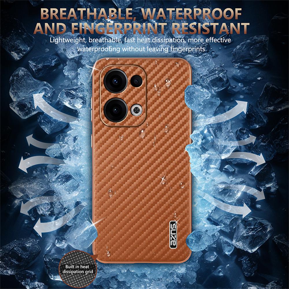 AZNS For Oppo Reno13 5G (Global) Case Electroplating Carbon Fiber Texture PU + TPU Phone Cover