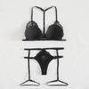 Women Floral Lace Garter Chest Pad Bra Lingerie Set Bandage Underwear S-XL