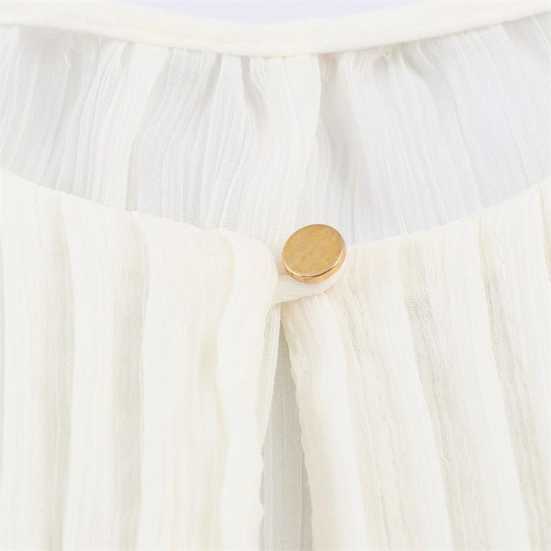 2026 Womens Loose Layered Ruffle Trim Casual Shirt Long Sleeve Round Neck Comfort Fit