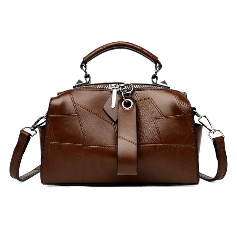 Autumn Winter New Retro Splicing Lady Handbags High-end PU Large Capacity Shoulder Bag Fashion Casual Argyle Messenger Bag Middle-aged Mother Tote Bag