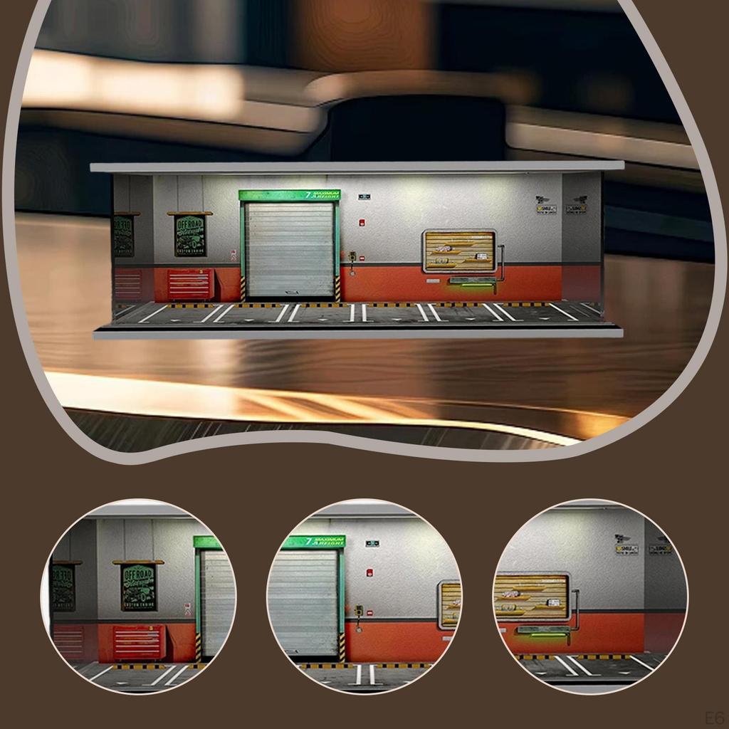 1/64 Model Car Display Case Diorama Decorative Scenario Toy Storage Box Showcase Organizer for