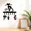 Elegant Cat Wall Hook Metal Decorative Storage Space Saving Key Coat Hat Rack for Hallway Living Room