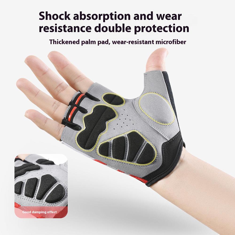 VILICO A0066V 1 Pair Size L Cycling Fitness Fishing Outdoor Sports Gloves Shock Absorbing Anti Slip Half Finger Gloves