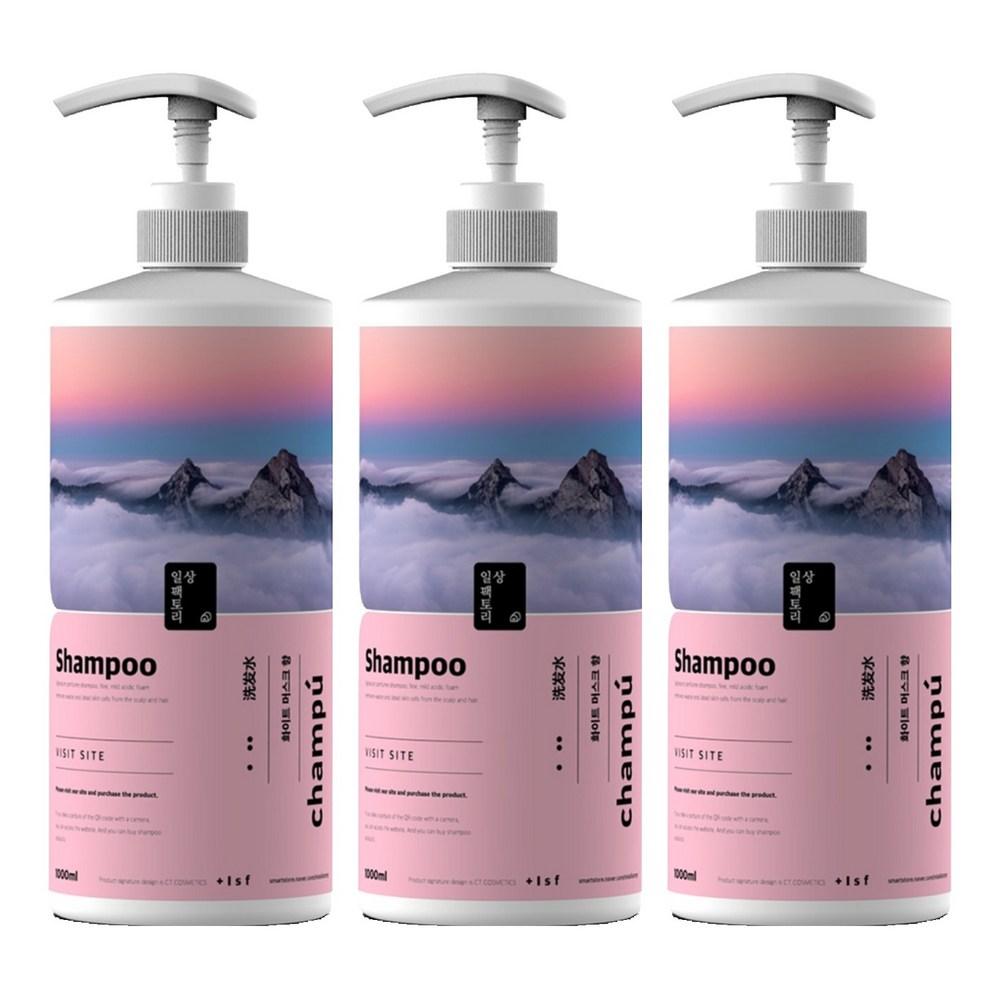 Ilsang Factory Mildly Acidic Nature Shampoo White Musk Scent 1L 3 pcs