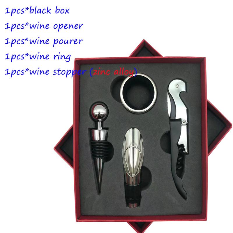 Wine Aerator Pourer Set, Pressure Bottle Opener, Pour Spout,Stoppers, Ring, Wine Foil Cutter