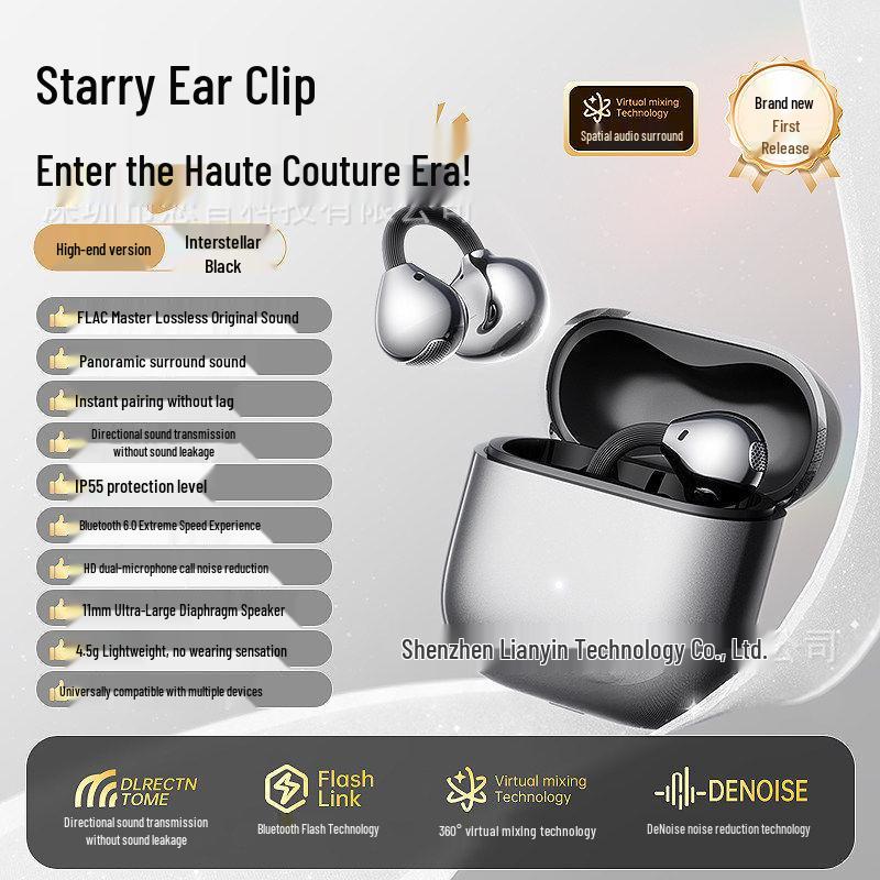 

Q16pro LCD Smart Screen Bluetooth Earphones - Wireless OWS Non-In-Ear Design Clover Ear Clip