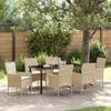VidaXL 7-piece Garden Set with Beige Cushions In Poly Rattan 3379804