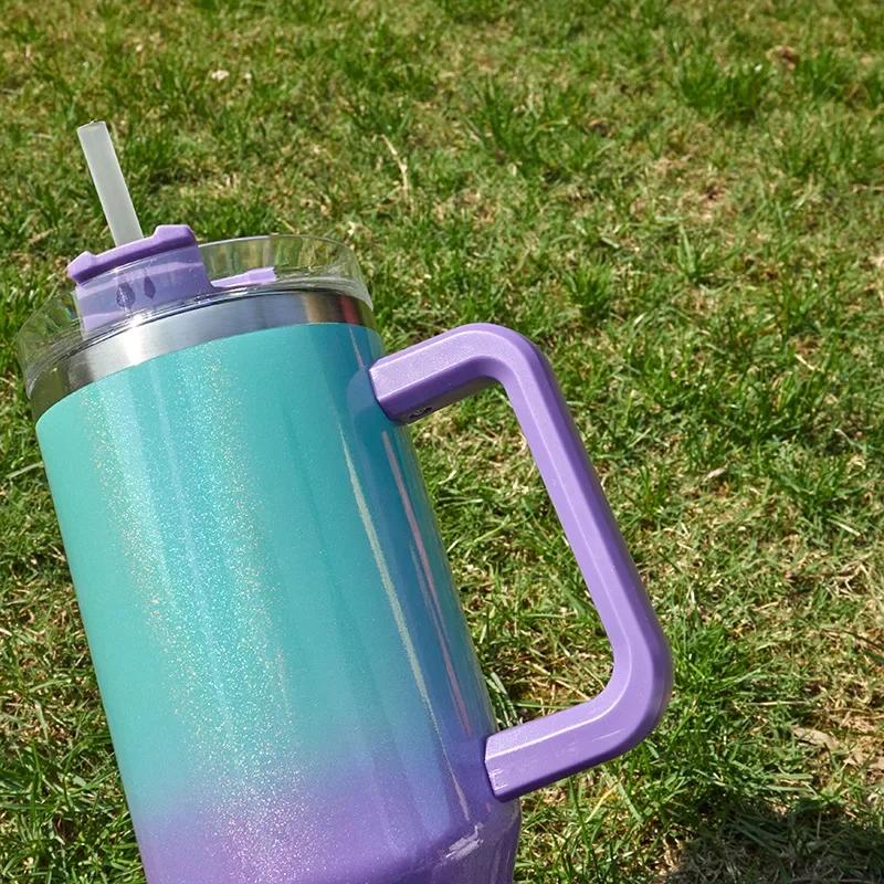 Insulated Water Bottle 304 Stainless Steel Vacuum Flask with Handle Straw Sport Insulated Tumbler with Lids Car Coffee Thermos