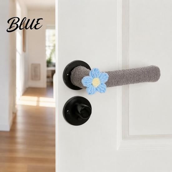 Easy Install Door Handle Cover 2/4Pcs Flower Cover, Anti-collision Knob Protector, Anti-Static Lever Sleeve Set Anti-Freeze for Home Office
