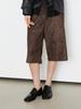 Kelidu Suede Leopard Bermuda Pants