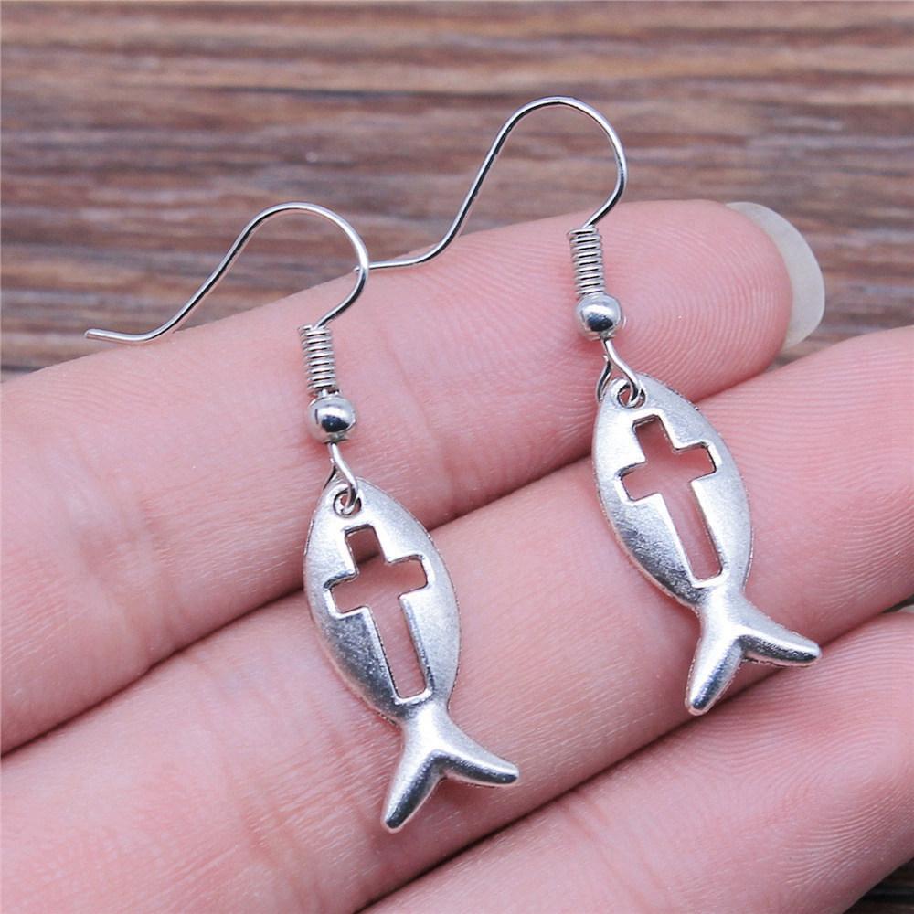 Casual Handmade Cross Amulet Drop Earrings Thoughtful Friendship Gift for Office Wear