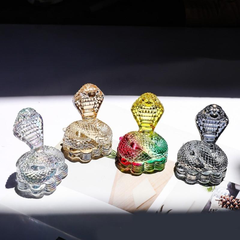 Chinese Crystal Snake Figurine Decors for 2025 Year Of The Snake Festivities Animal Statue Sculpture Decorative Ornament