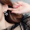 Korean New Black Round Rhinestone Drop Earrings for Women Shining Zircon Geometric Dangle Earring Female Temperament Jewelry