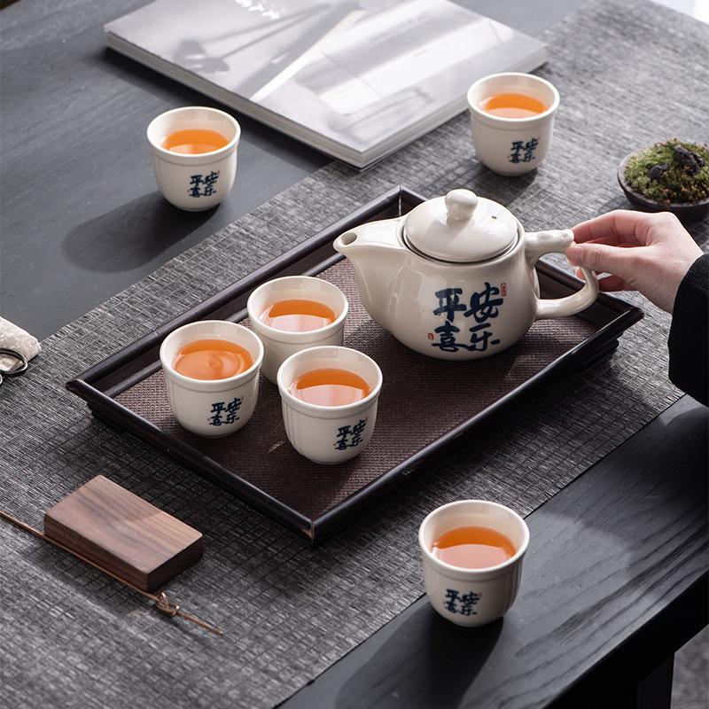 Kung Fu Tea Set Gift Box Set, a Pot of Six Cups, Retro Light Luxury Holiday Gifts, Business Company Commemorative Gifts