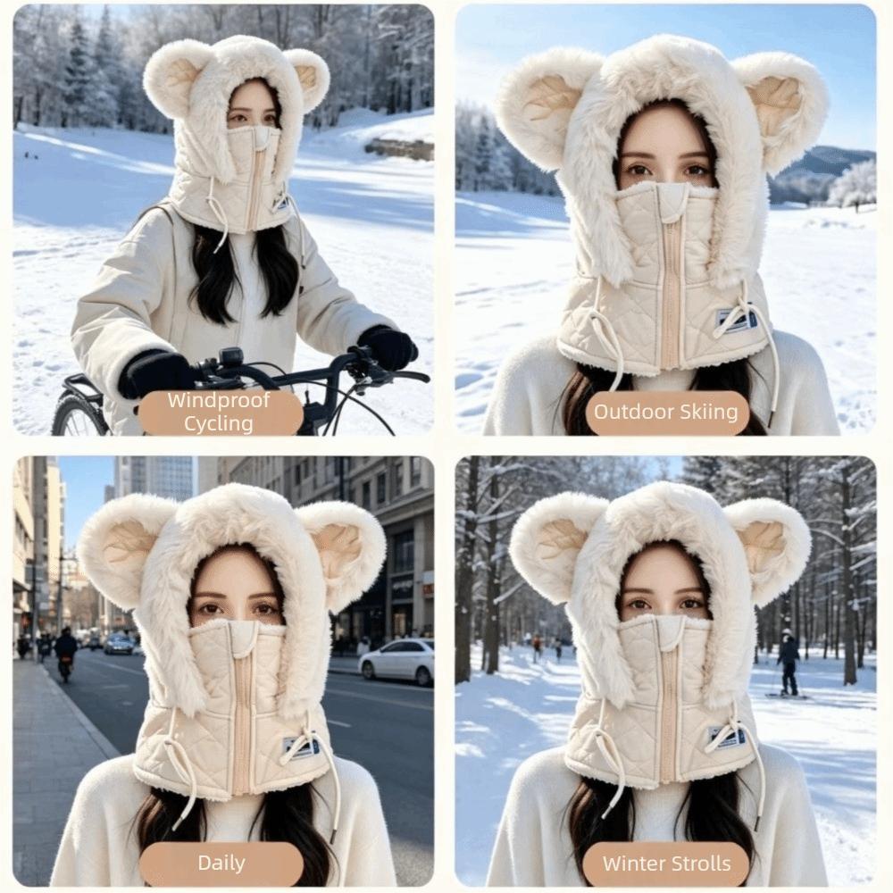Windproof Winter Balaclava Hat Thick Ear Protection Hat Warm Winter Integrated Cap Winter
