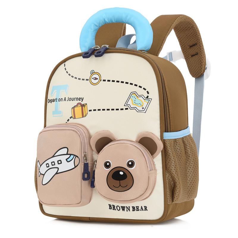 Animal Bear Print Backpack With Lightweight Oxford Fabric Schoolbag Gift Kids