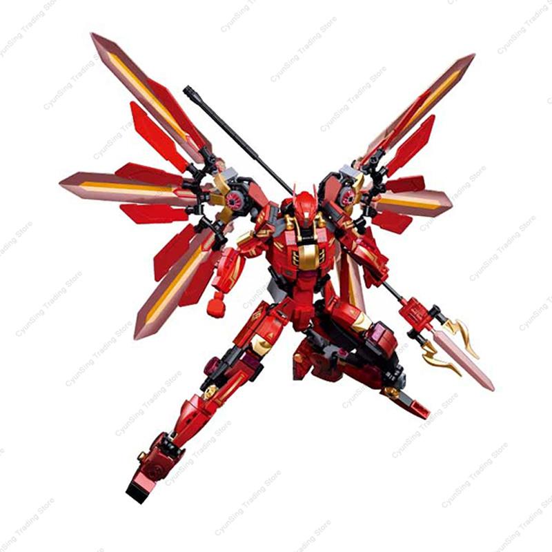 2023 Sluban Pacific RimSuper Mecha Bracer Phoenix Saber Athena Guardian Bravo Robot Building Blocks Bricks Model Sets Kids Toys