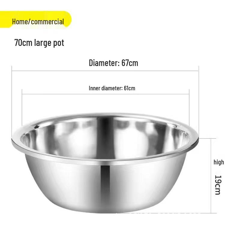 Chiuvetă din oțel inoxidabil 304 pentru uz alimentar: 100cm/90cm Vas pentru frământat aluat, bătut ouă și baie