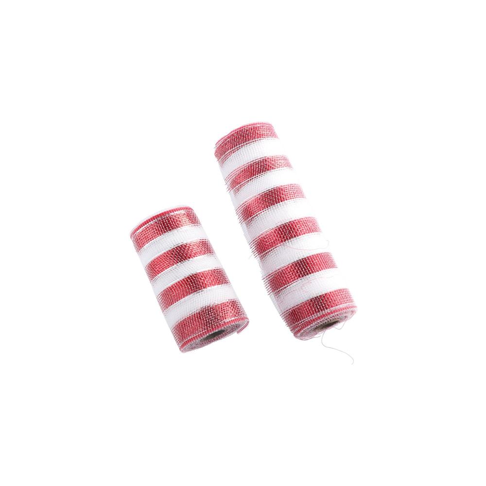 Handmade Christmas Wreath Tree Stripes Mesh 26cmx10 Yard Gift Wrapping Ribbon  Christmas Tree Decor