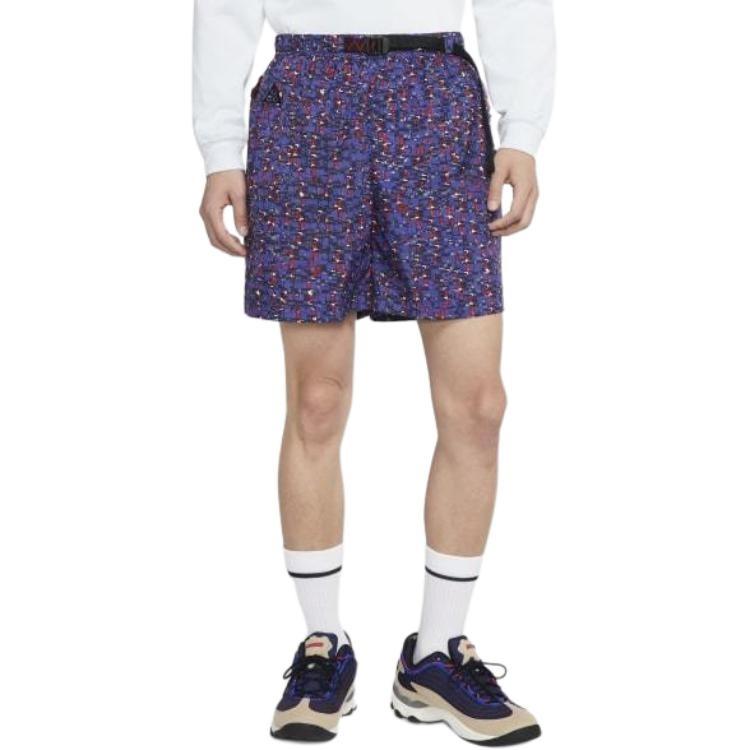 Nike ACG Retro Woven Printing Shorts Blue Red Bluered Men's CT6333-010