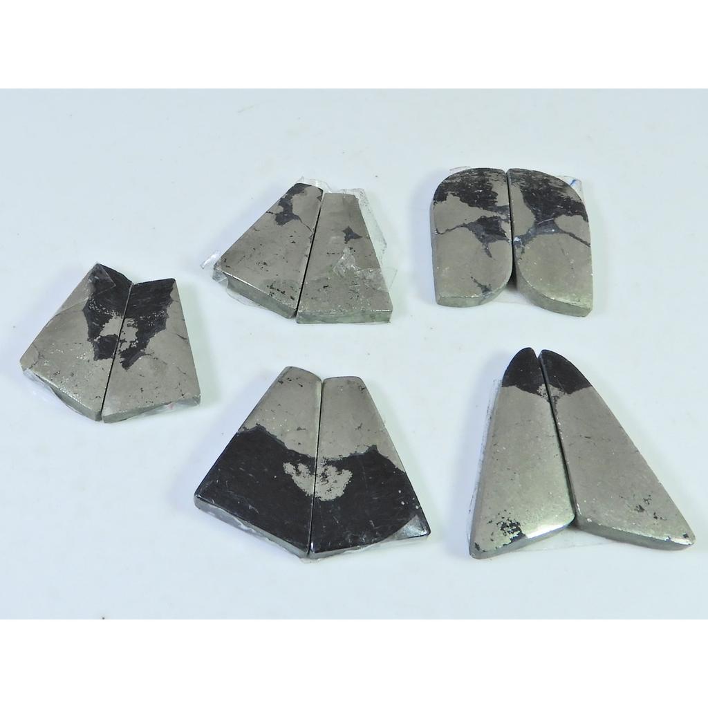 Natural Apache Gold Pyrite Matched Pair Fancy Loose Gemstone 5 Pair Lot C-1330