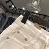 Classic and Minimalist Fashion Versatile Broken Holes Female Summer Loose Thin Broken Holes Ragged Wide-legged A Word Denim Shorts Individuality