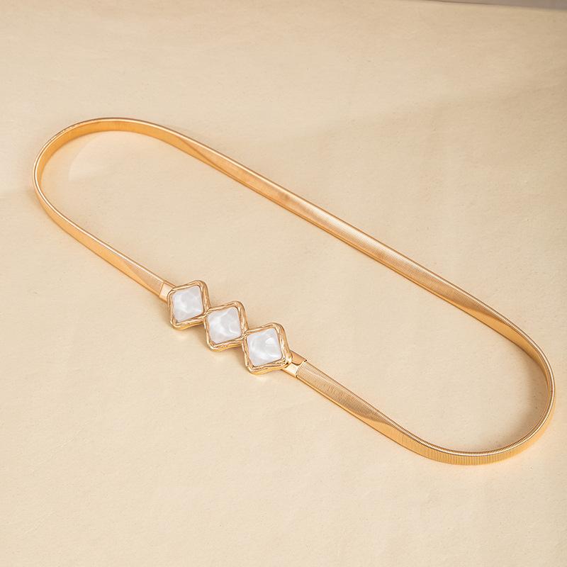 Wind Metal Belt Elastic Elastic Waist Chain Women'S Fashion Versatile Spring Dress Shirt Sweater Waist Seal