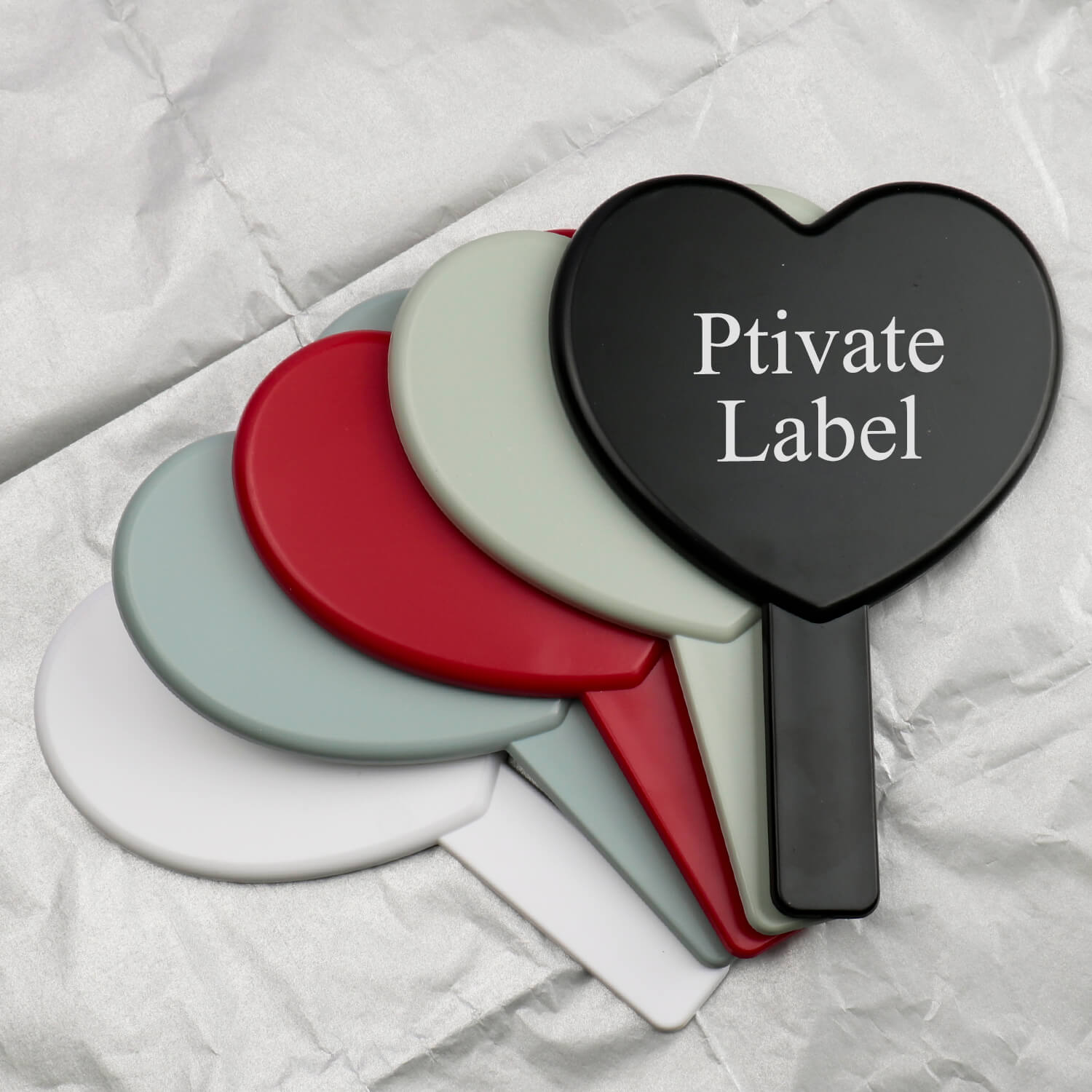 Free Logo Makeup Mirror Custom Logo Private Label Hand Pocket Mirror ABS Plastic Hand Makeup Mirror
