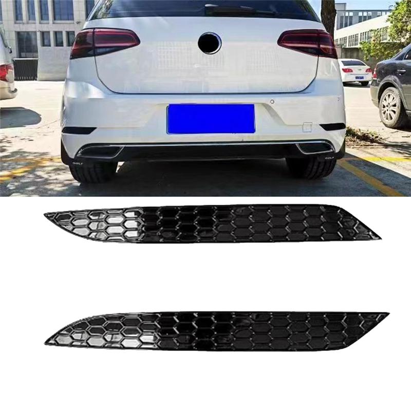 2Pcs Car Styling Honeycomb Tail Rear Fog Lamp Cover Trim Sticker For Golf 7.5 MK7.5 Rear Bar Bumper Reflector Strips-A87Q