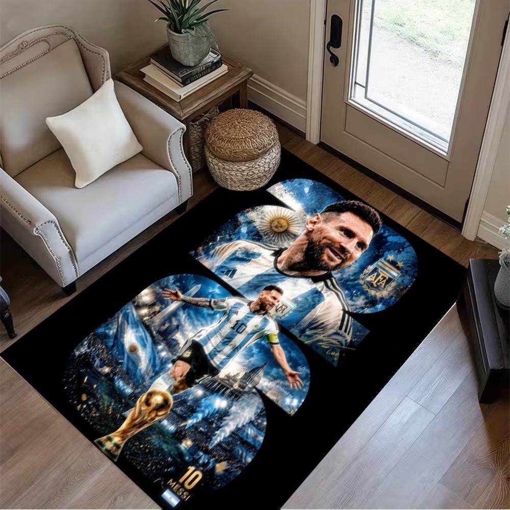 Lionel Messi World Cup Champion Floor Mat Suitable For Living Rooms Foyer Playrooms Dormitory Antislip Rug Decorate Offices