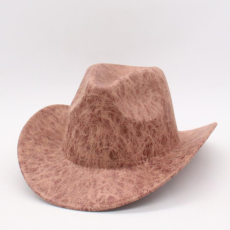 Spring And Autumn Crack Gentleman'S Hat Vintage Western Cowboy Top Hat Jazz Hat