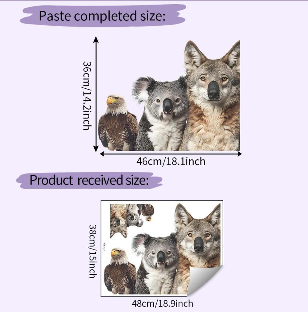 Wolf Koala Eagle Animal Wall Sticker Living Room Window Stickers For Home Decoration Decals