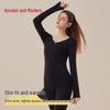 Gujin Women's Seamless Slim-Fit Thermal Underwear Set