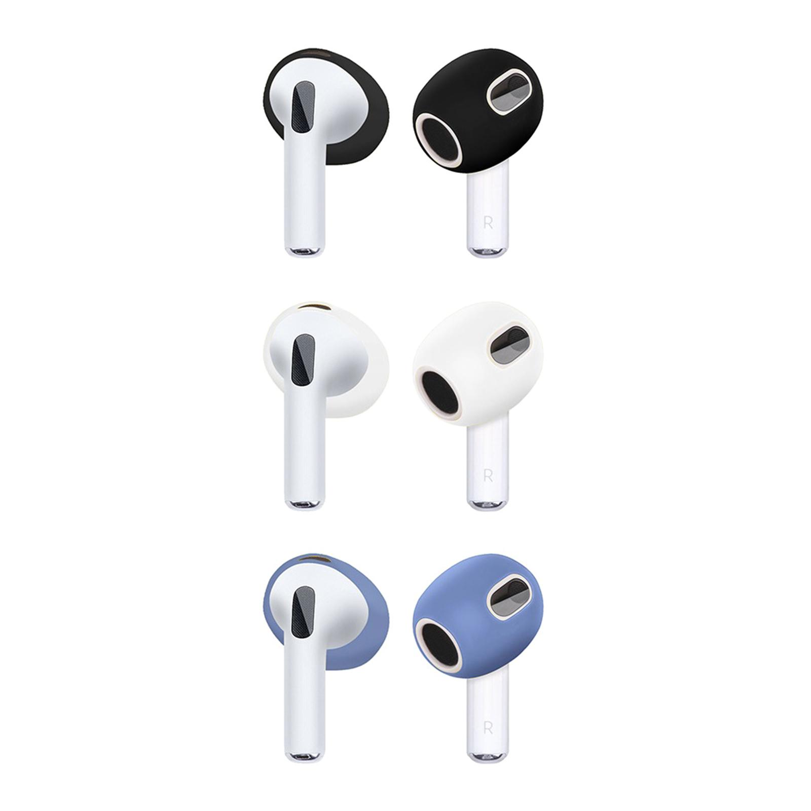 

3 комплекта силиконовых чехлов для наушников, накладки для Airpods Pods, 3 наушника, колпачки для наушников, однотонные силиконовые насадки для наушников A