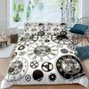 Top Ndustrial Gear Duvet Cover Queen Size Steampunk Style Locks Comforter Cover Boys Men Mechanical Device Polyester Bedding Set