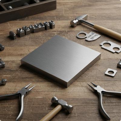 Steel Anvil Block Bench Compact Brushed Surface for Jewelry Making, Metal Stamping,