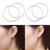 Fashion Metal Geometrical Big Circle Earrings Shiny Print Party Jewelry Hoop Earrings