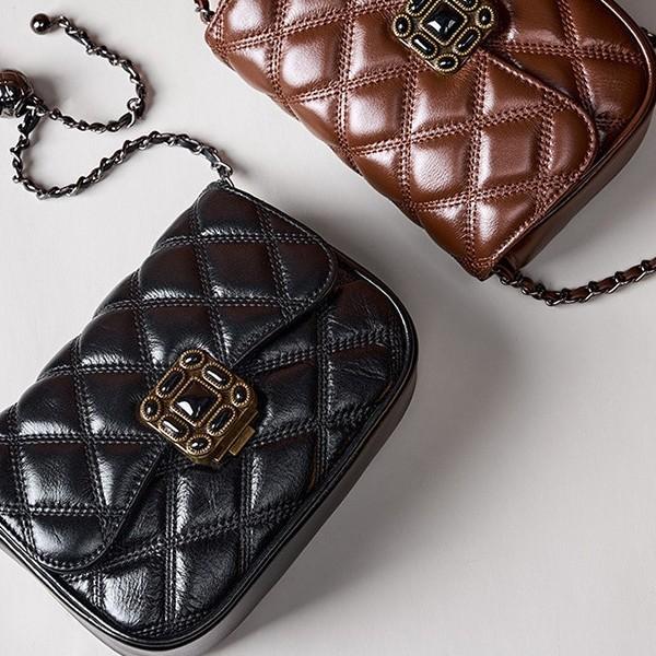 Quilted Chain Bag Genuine Leather Single Shoulder Crossbody Bag 2025 New Fashion Versatile Small Bag Vintage Small Square Bag Handbag
