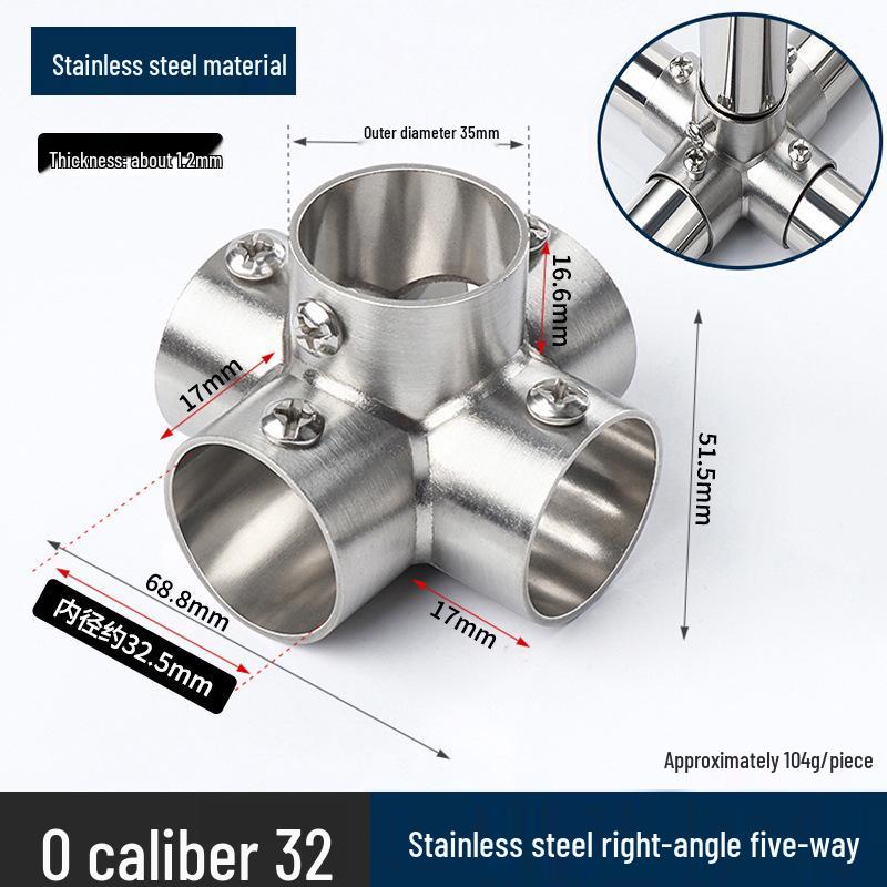 Stainless Steel Right Angle Tee Connector 19mm-32mm Joint Elbow Assembly Frame Fastener