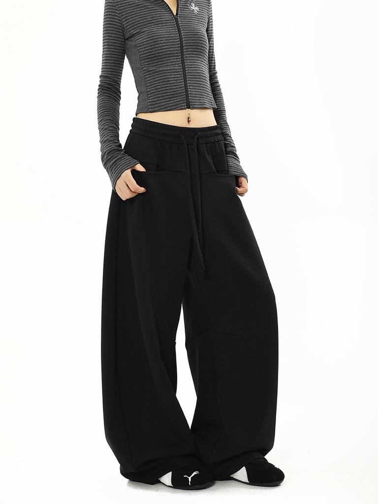 Vintage Retro Women's Wide Leg Pants Casual Trousers Spring/Autumn Loose Drop Straight Leg Sporty Pants