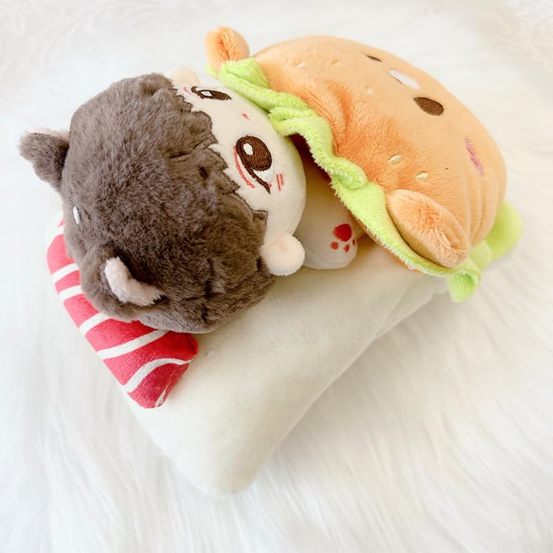 Fluffy Plush Toy Blanket [Hamburger] for 10-15cm Plushies, g.triger, Nuikatsu, Oshi-Nui [Product]