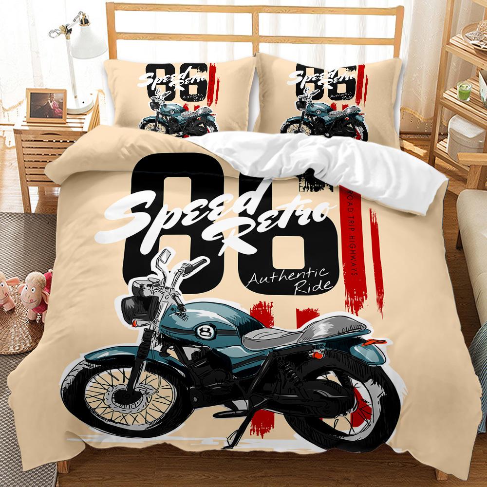 Motocross Rider Bedding Set Extreme Sports Duvet Cover For Kids Children Teens Motorcycle Comforter Cover Dirt Bike Duvet Cover