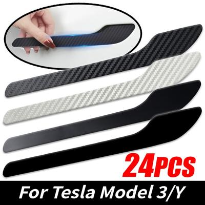 24/12/4 stücke Auto Türgriff Aufkleber Automatische Lenker Schutz Film PVC Anti-scratch Dekorative Aufkleber für Tesla Modell 3/Y