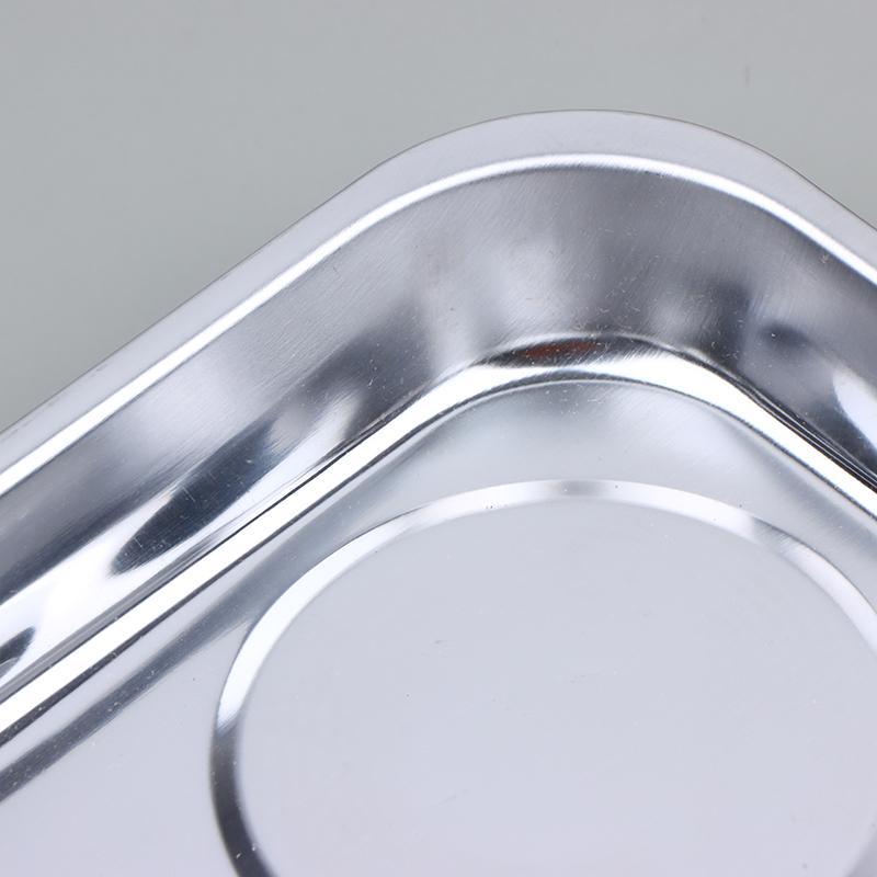 Stainless Steel Magnetic Trays Circular Rectangular Magnetic Parts Bowl Bolts Nuts Screw Storage Tray Metal Tool Holder Plate