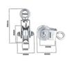 Puleggia di Sollevamento da 500 kg con 2 Cuscinetti e Ruota Cavo in Acciaio Inossidabile 304 da 48 mm per Edilizia/Ponteggi