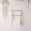 Hand Woven Tapestry Storage Holder Wood Cotton Rope Bowknot Hairpins Headband