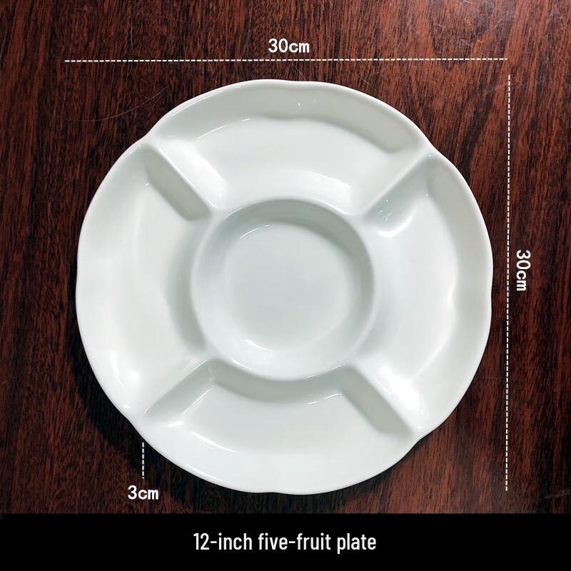 

Creative White Ceramic 12-Inch Polygon Dinner & Fruit Plate